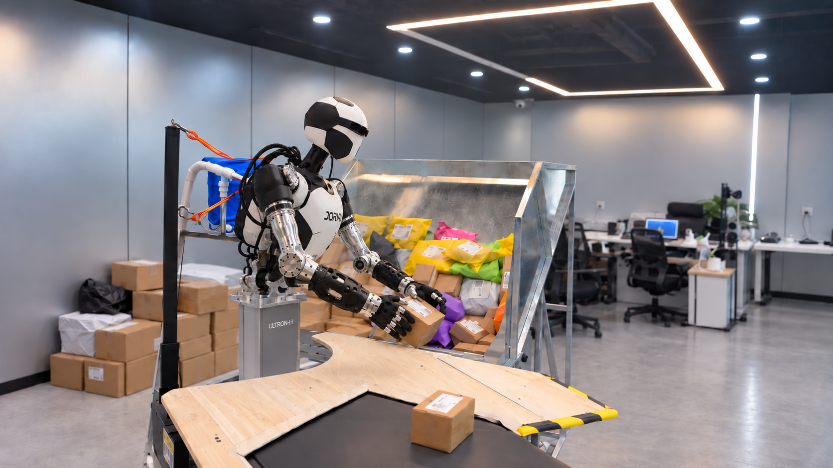 Humanoid robotics parcel-sorting application